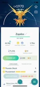 Pokémon TRADE - Zapdos Lv20 !! 30 Days Friendhship bonus !! - Picture 1 of 1