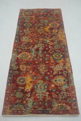 3 x 6 ft Red Bidjar Modern Oriental Afghan Hand Knotted Transitional Area Rug - Image 1 of 4