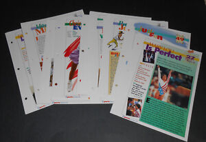 Vtg 1994 Sports Fact File Binder Pages Tennis Golf Tiger Woods Mary Lou Retton