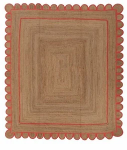 Jute Rug Square Shape Reversible 100% Jute Design Rug Braided Modern Rustic Look - Picture 1 of 9