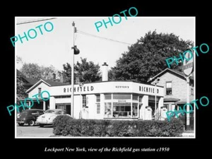 ANTIGUA FOTO HISTÓRICA 8x6 de lockport nueva york la gasolinera richfield c1950 - Imagen 1 de 1