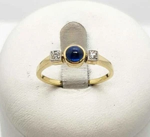 Ring mit Saphir und Brillanten 0,02 ct. 14K 585er Gelbgold Gr.:53 -sehr hübsch- - Bild 1 von 4