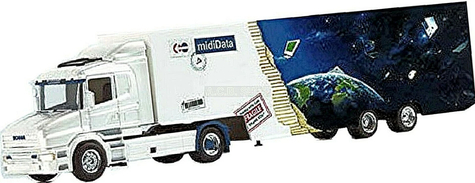 Scania Hauber 96 Trattore Case Girr Logistica Bianco Metallo 1:87 Herpa PC - Immagine 1 di 3