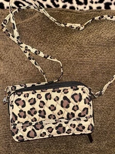 Vera Bradley Leopard Crossbody Purse Wallet Animal Print NWOT - Picture 1 of 8