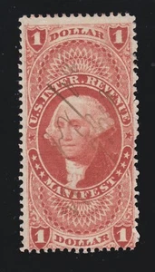US R72c $1 Manifest Revenue Used VG-Fine SCV $40 - Picture 1 of 2