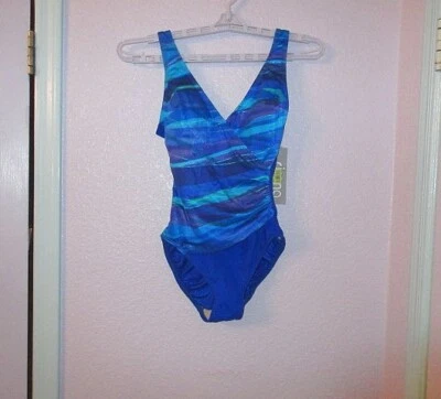 Traje de baño Sirena de una pieza de colección talla 8 sujetador adelgazante sobrepelliz playa hecho en EE. UU. NUEVO CON ETIQUETAS Foto 1 de 4
