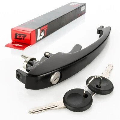 Manija de puerta con cerradura delantera exterior izquierda/derecha negro mate para VW Karmann Ghia Foto 1 de 4