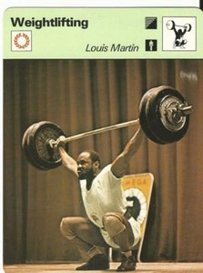 1977-79 Sportscaster Card, #49.14 Weightlifting, Louis Martin, Jamaica