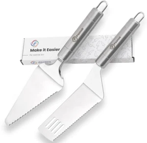 Pie Server Spatula and Cake Cutter Slicer, Stainless Steel Set - Kitchen Esse... - Picture 1 of 1