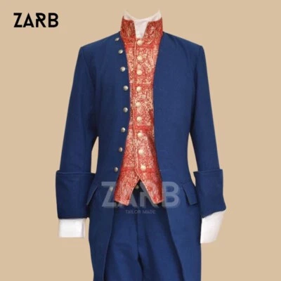 Navy Blue Colonial Frock Coat 18th Century Revolutionary War Reenactment Jacket - Image 1 of 4