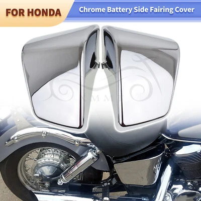 Chrome Battery Side Covers For Honda Shadow ACE VT750C VT750CD Deluxe 1997-2003 Foto 1 de 4