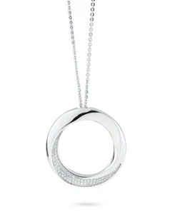 Collana Boccadamo Donna Bronzo Placc. Argento Cerchio Pavè di Zirconi _KGR044 - Foto 1 di 3