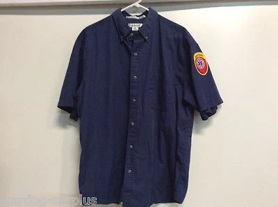 Camisa de sarga FEATHER LITE manga corta resistente a las manchas azul para hombre talla XL EMT EMS Foto 1 de 4