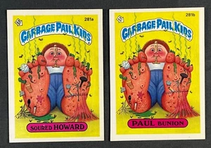 1987 Topps Garbage Pail Kids Series 7 SOURED HOWARD 281a & PAUL BUNION 281b GPK - Picture 1 of 2