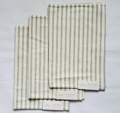 3x Threshold Stripe Placemat Off White 100% Cotton 14"x 19", NWT! L6 - Image 1 of 2