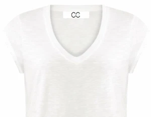 Coster V Neck T Shirt Copenhagen Heart Size 8 or 10 BNWT €29.95 Black or White - Picture 1 of 14