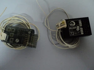 2 R/C Airplane 72Mhz Receivers RICCS 8Ch & Unbranded 6 Ch Untested - Imagen 1 de 4