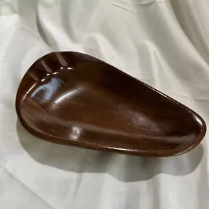 Posacenere legno Boomerang Atomic MCM Weavewood vintage fondo feltro infrangibile - Foto 1 di 8