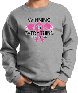 Buy Cool Shirts Kids Breast Cancer Sweatshirt Winning is Everything - Picture 1 of 8
