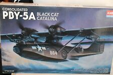 1/72 Scale Academy PBY-5A Black Cat Catalina Airplane Model Kit 2137 BN Open Box