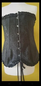 Damen Korsage Gr. S/M in Schwarz mit Nieten & Schnürung - Bild 1 von 5