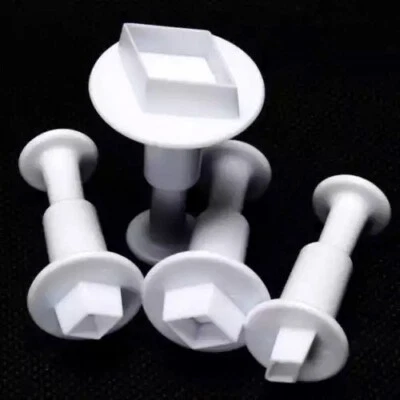 4pcs/set Diamond Shape Cookie Fondant Decorating Sugarcraft Plunger Cutters - Image 1 of 3