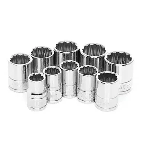 Performance Tool 10 Piece 3/8 in. Drive 12pt Metric Socket Set, 10mm to 19mm - Picture 1 of 8