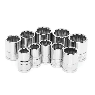 Performance Tool 10 Piece 3/8 in. Drive 12pt Metric Socket Set, 10mm to 19mm - Image 1 of 4