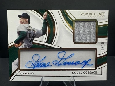 Camiseta deportiva GOOSE GOSSAGE On Card Auto 2023 Panini Immaculate/30 Foto 1 de 2