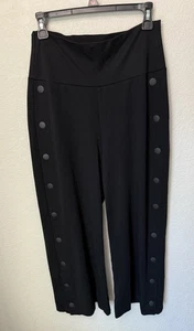 Cabi M Snap Crop Wide Leg High Rise Black Pants Pull On Stretch Comfort - Picture 1 of 12