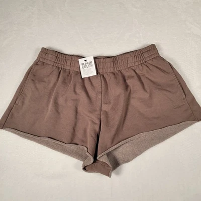 Pantalones Cortos Garage Únicos Color Algodón Curvado en Marrón, Talla G/L Foto 1 de 4