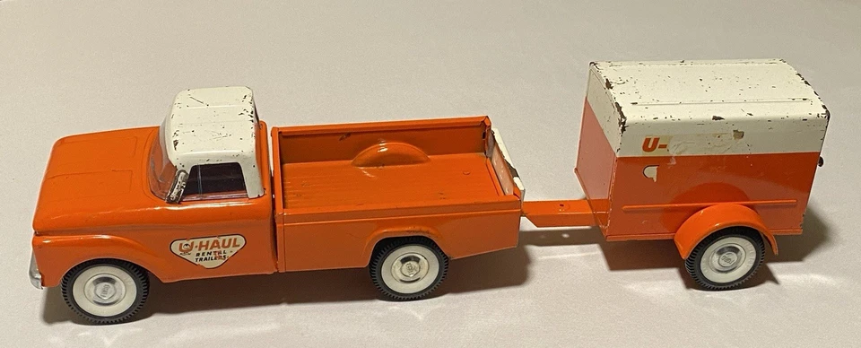 Vintage 1960s Nylint No. 4100F Ford Pickup Truck & U-Haul Trailer Pressed Steel - Image 1 of 4