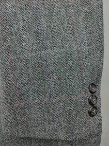 Giacca cappotto sportivo blazer lana tweed grigio uomo 43R rosa viola verde check vintage - Foto 1 di 24