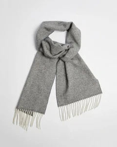 Bufanda de lana Foxford Lambs gris flecos Irlanda nueva con etiquetas - Imagen 1 de 6