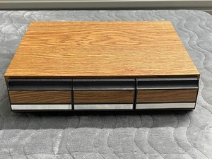 VTG 3 Drawer 36 Audio Cassette Tape Storage Holder Case Faux Wood Grain - Picture 1 of 6