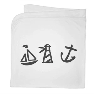 'Nautical Icons' Cotton Baby Blanket / Shawl (BY00015073) - Picture 1 of 2