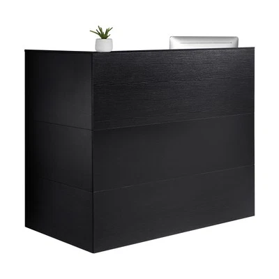 VEVOR Reception Desk L-Shaped Front Counter Table 55.12 in Black Office Table - Image 1 of 4