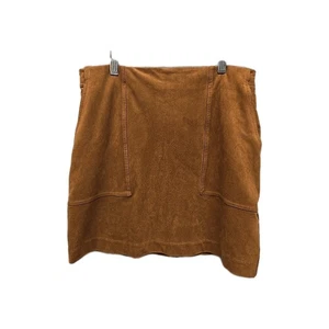 Banana Republic Women's Skirt Sz 4 Brown Vegan Suede Front Pockets Back Zip Mini - Picture 1 of 10