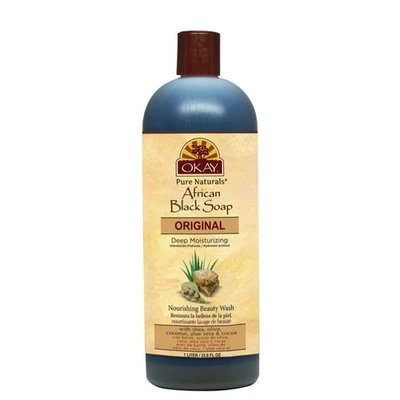 OKAY Pure Naturals African Black Soap - 33.8 oz / 1 Liter - Image 1 of 4