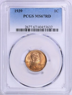 1939 Lincoln Cent PCGS MS67 RED - Image 1 of 3