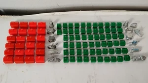 100 Monopoly Ersatz Silber Bauern Gewächshäuser & rote Hotels - Milton Bradley - Bild 1 von 4