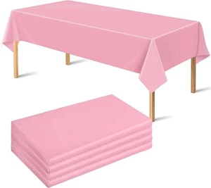 OHOME 4 Pack Plastic Table Cloth Disposable,Pink Tablecloth - Pink - Picture 1 of 8