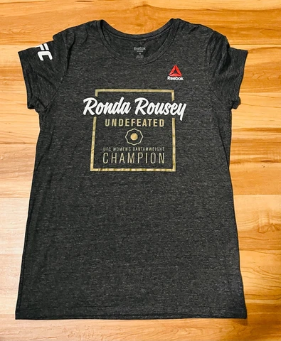 Ronda Rousey UFC Reebok Undefeated Champion Gray Women's Tee Shirt Size X Large Cover