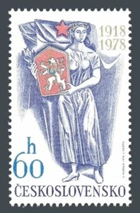 Czechoslovakia 2208 block/4,MNH.Michel 2475. Independence,60th Ann.1978. - Picture 1 of 1