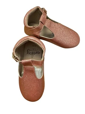 Zapatos de niña MONKEY FEET talla 2-3 años. Mocasín Rosa Brillo NUEVO CON ETIQUETAS Foto 1 de 3