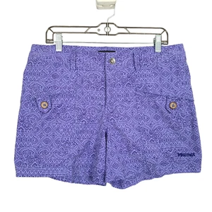 Murmeltier Damen Ginny Shorts 12 blau Print Baumwollmischung Taschen Outdoor Wandern - Bild 1 von 10