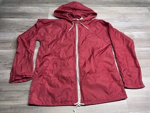 Eddie Bauer Hooded Rain Jacket Zip Up Nylon Size M Red All Weather Gear Outdoors - Picture 1 of 6