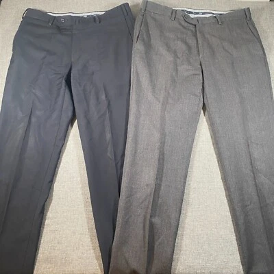 Lot of 2 Boggi Milano Wool Dress Pants Mens Size 48 (U.S 33) Grey Straight - Image 1 of 4