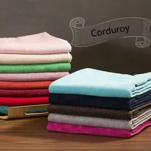 8 Wale Corduroy Thick Fabric Cloth for Clothes Jacket Dress Upholstery Polyester - Picture 1 of 19