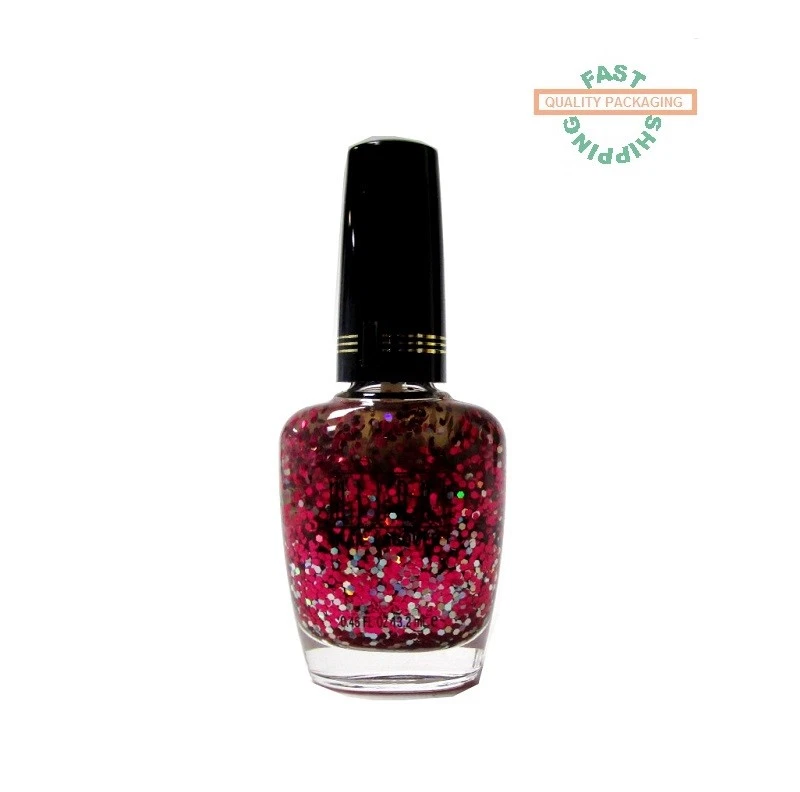 MILANI 583 Hot Pink Clear Glitter Nail Lacquer Polish